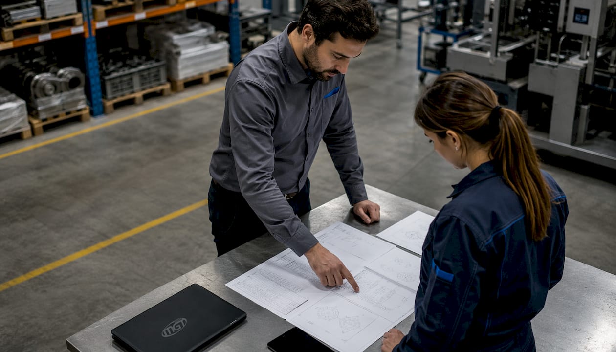 Il responsabile dei servizi industriali si confronta con il team di produzione