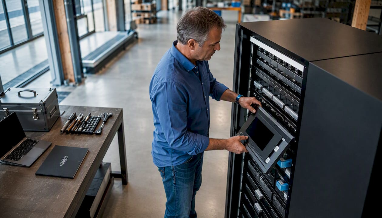 Un tecnico specializzato si occupa della verifica e della gestione dell’inventario dei dispositivi hardware in azienda.