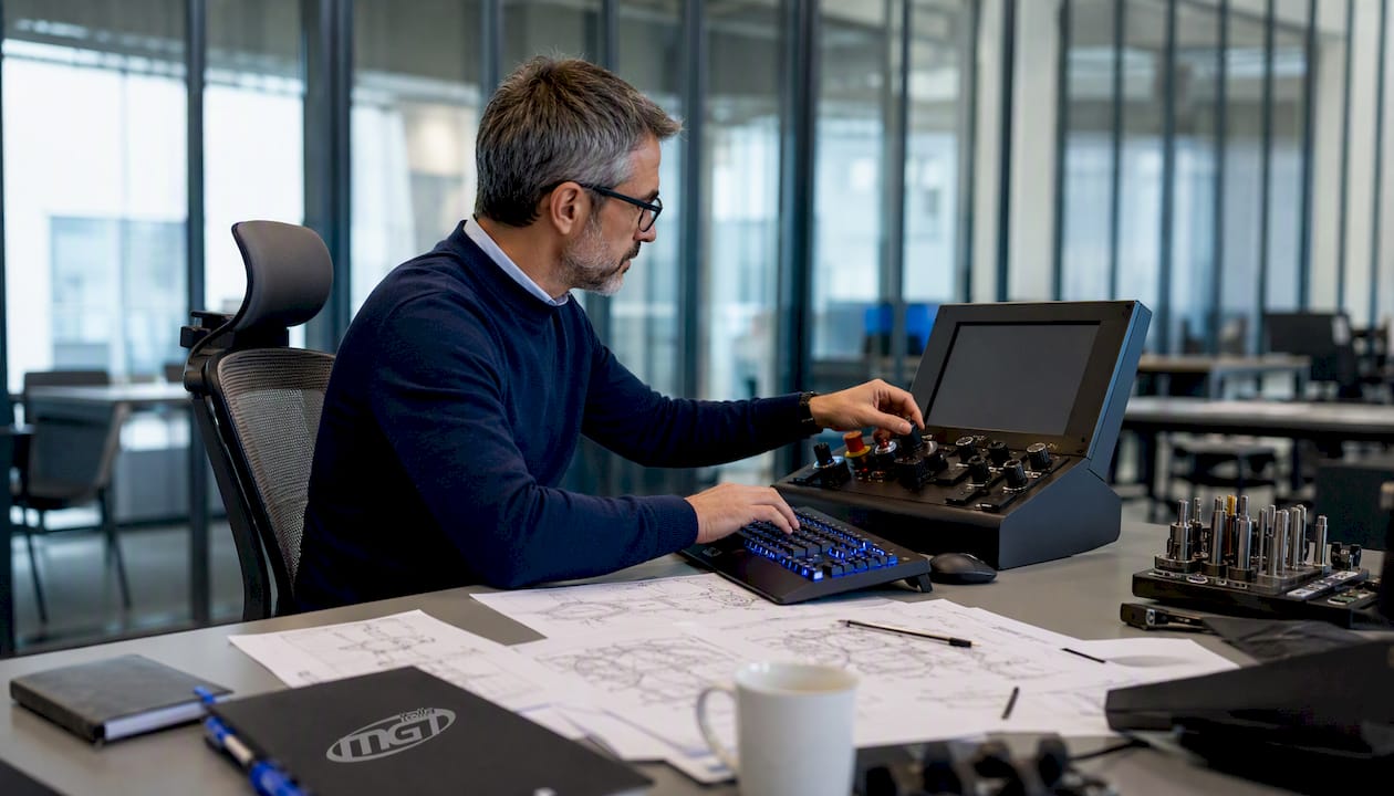 Un ingegnere al lavoro sull’integrazione del software per i locker