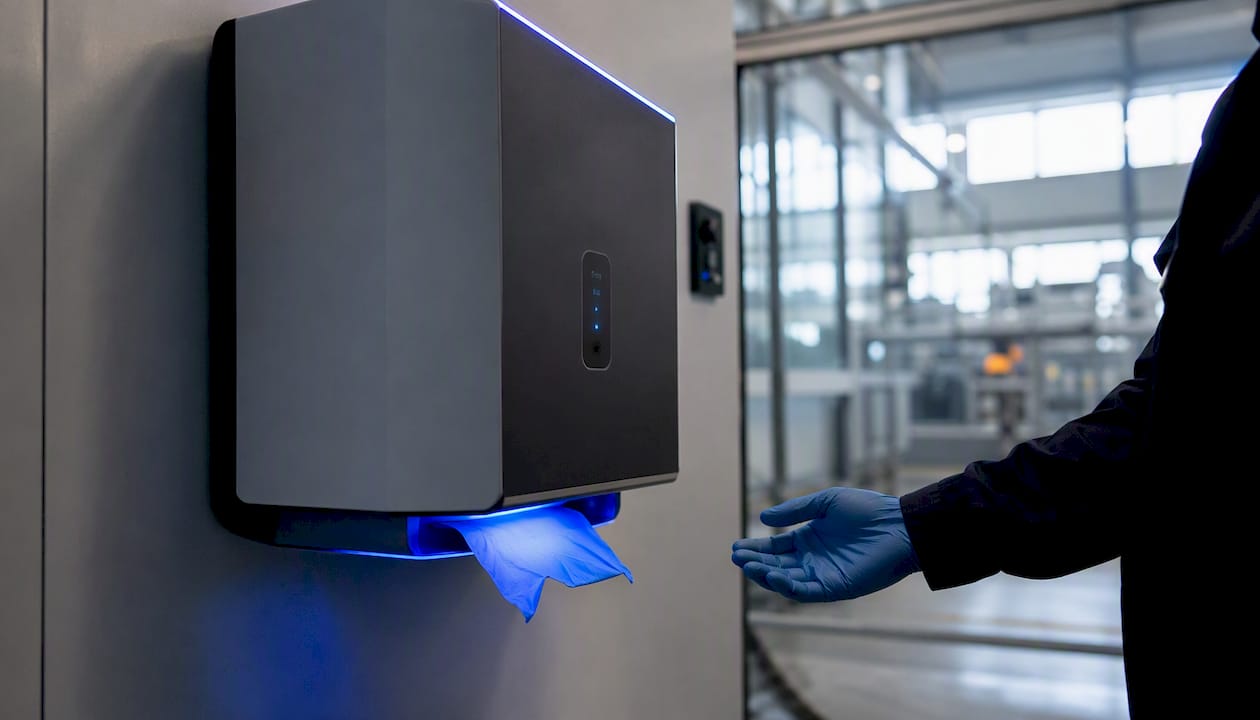 Distributore automatico di guanti per ambienti industriali