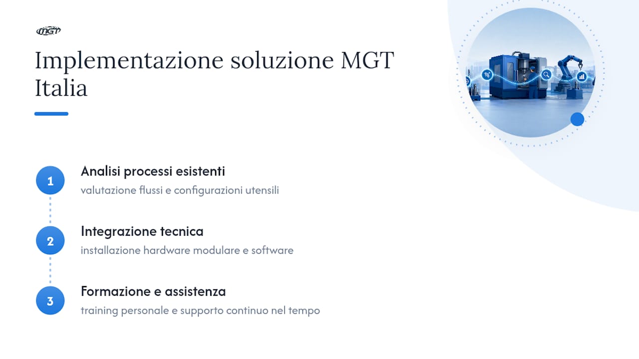 Le soluzioni MGT Italia per il tracciamento degli utensili riconsegnabili — overview diagram