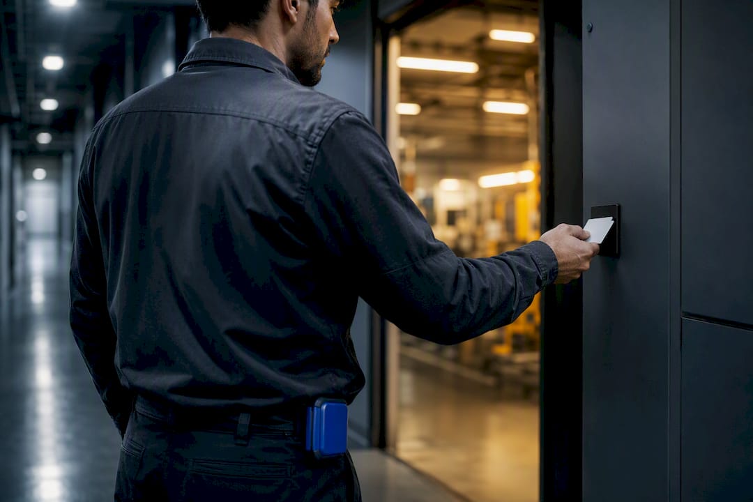 Tecnico che autorizza l'accesso agli utensili