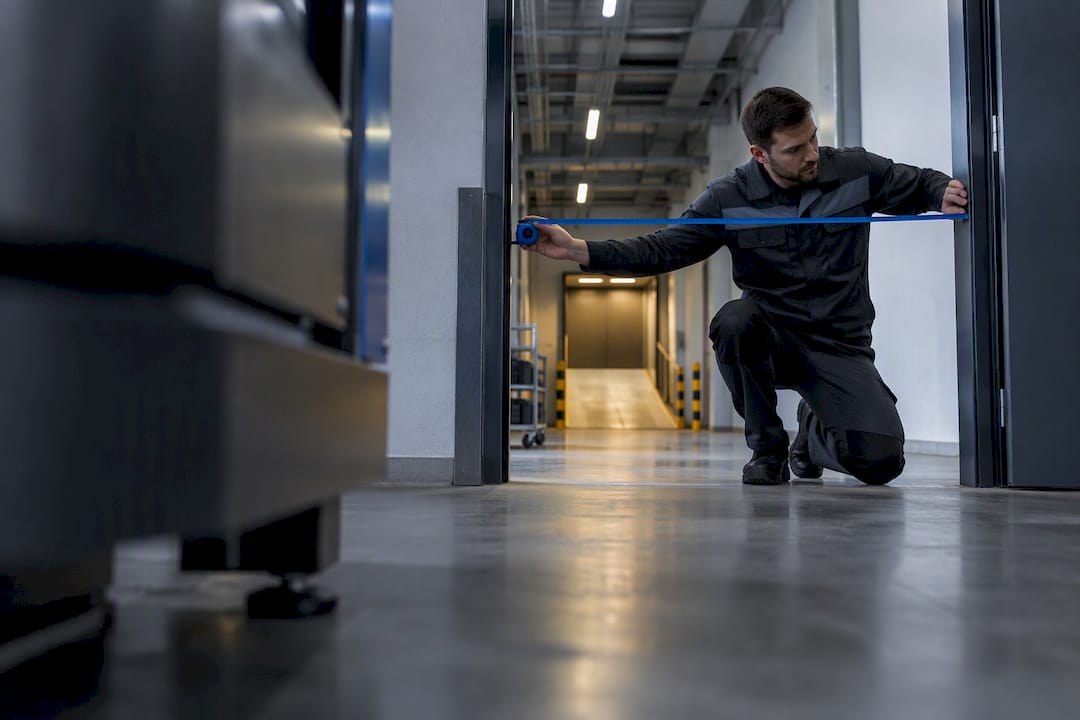Un tecnico controlla un passaggio all'interno dello stabilimento