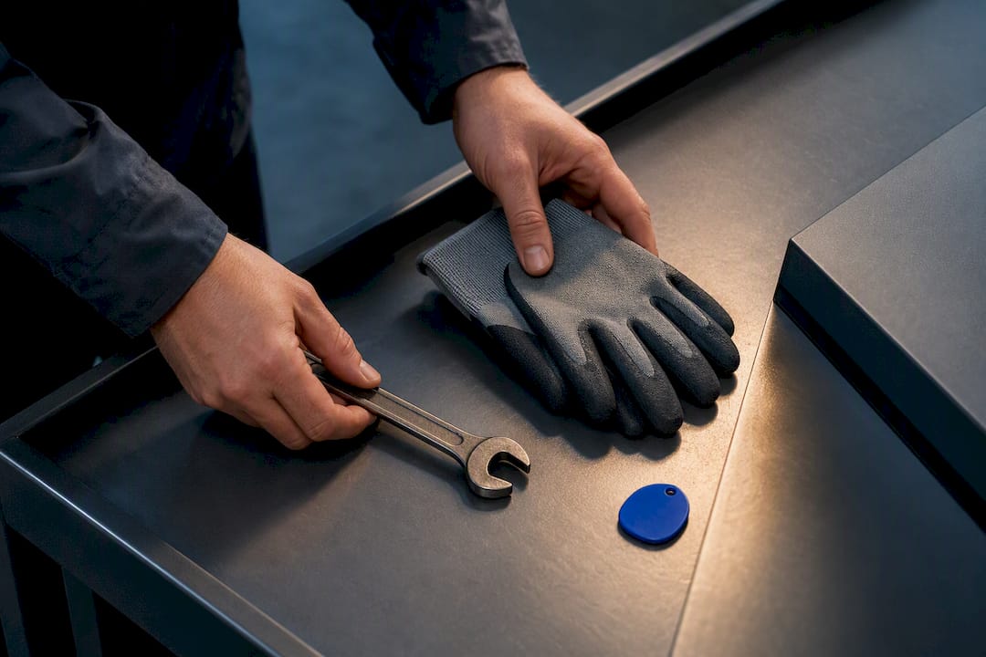 L'operatore riconsegna l'utensile e i dispositivi di protezione individuale