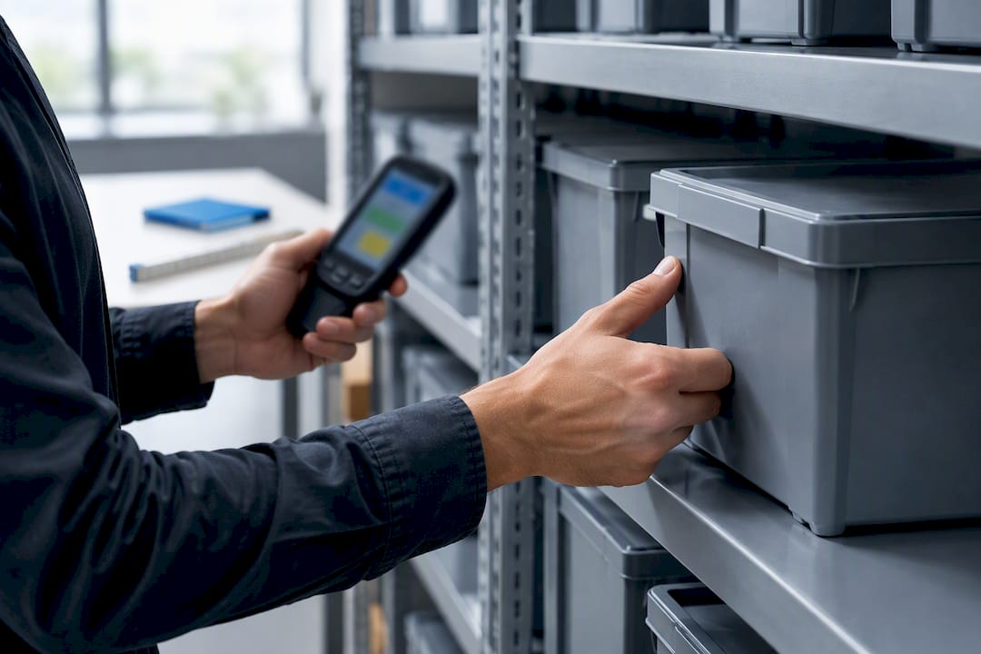 Controllo fisico di un contenitore registrato in inventario