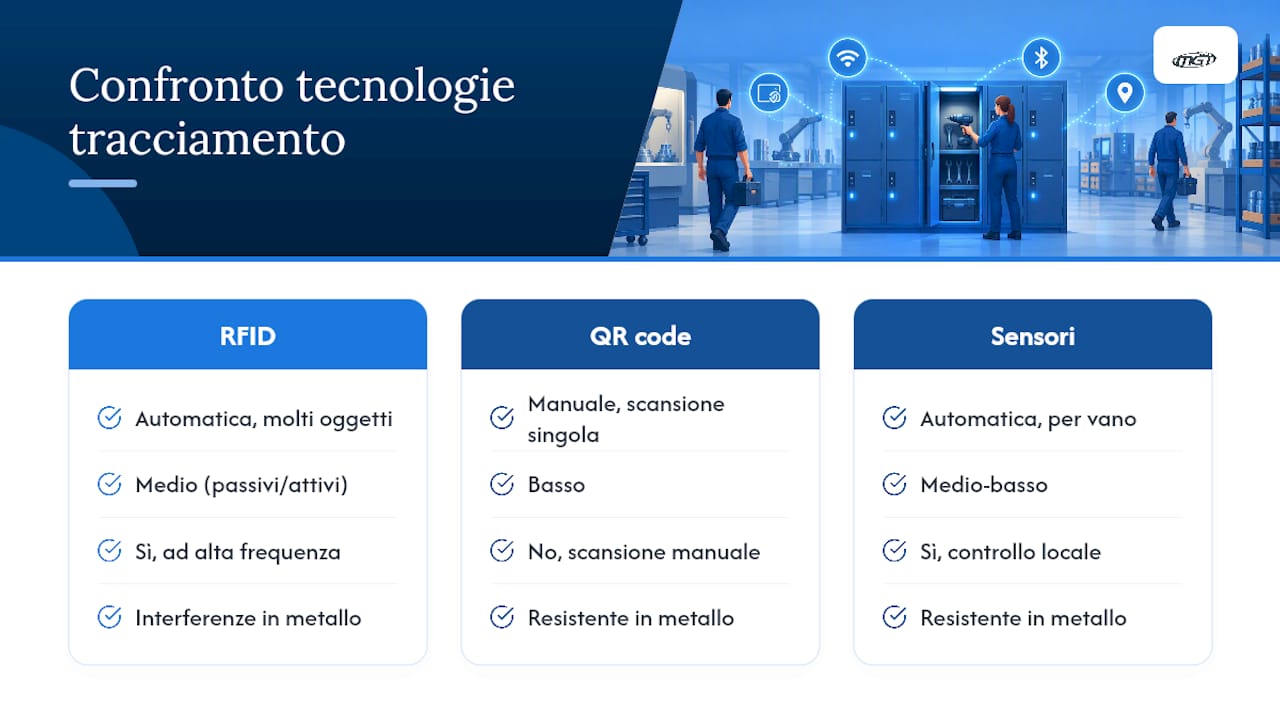 Confronto tra RFID, codici QR e sensori