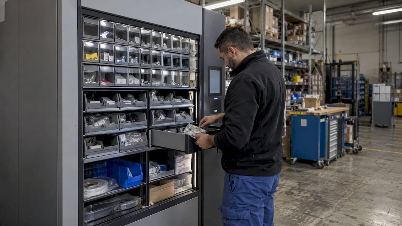 Distributore industriale per il controllo delle scorte